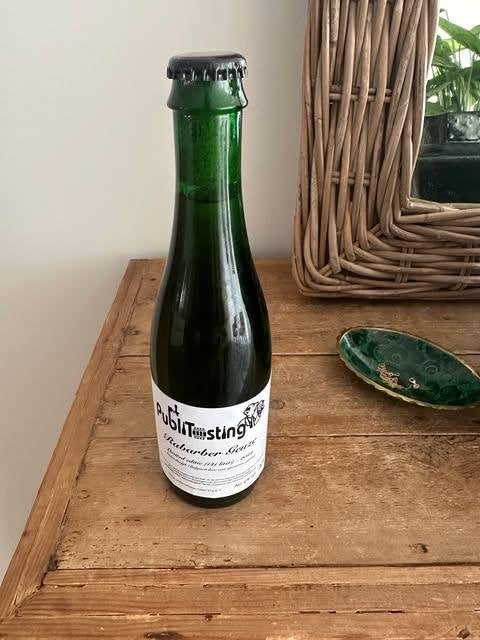 volle fles rabarber geuze 37,5 cl publitasting, Ophalen of Verzenden, Nieuw, Overige typen, Overige merken