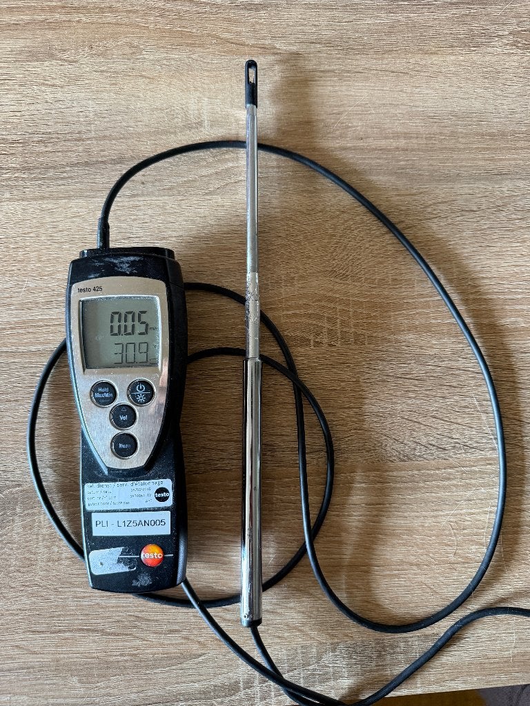TESTO 425 Luchtstroom- en temperatuurmeetapparaat, Doe-het-zelf en Bouw, Meetapparatuur, Ophalen, Gebruikt, Temperatuur