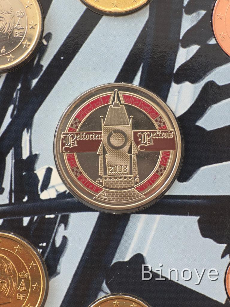 Belgique 2008 Beffrois médaille colorée FDC, Enlèvement ou Envoi, Belgique, Série, Or