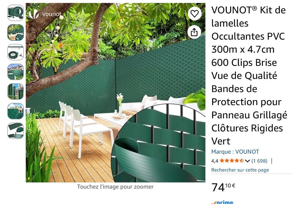 Kit de lamelles brisé vue pour clôture, Tuin en Terras, Tuinhekken en Hekwerk, Ophalen, Nieuw