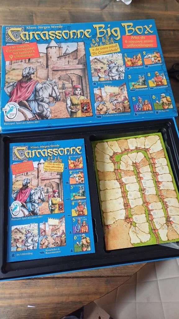 bordspellen big box Carcassonne blauwe doos oude versie 999, Hobby en Vrije tijd, Vijf spelers of meer, Ophalen of Verzenden, Nieuw
