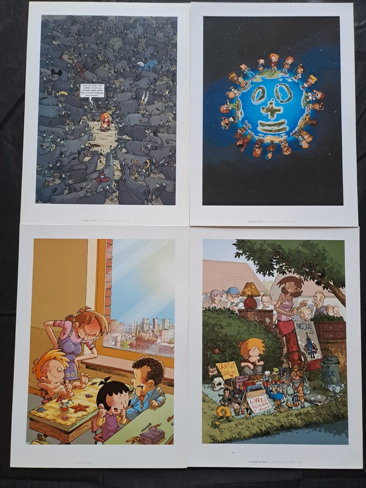 4 A4 prenten De grappen van Toto (Thierry Coppée), Livres, BD, Enlèvement ou Envoi, Comme neuf
