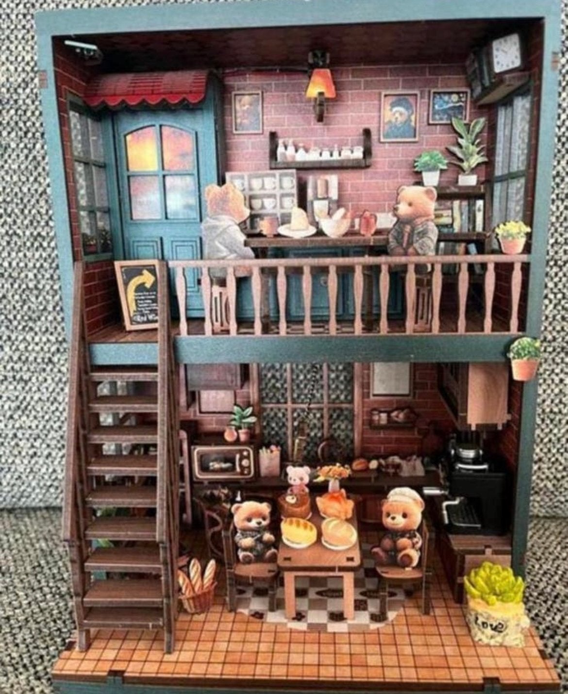Miniature house “berenresraurant” met licht, Enlèvement, Comme neuf, Fantasy