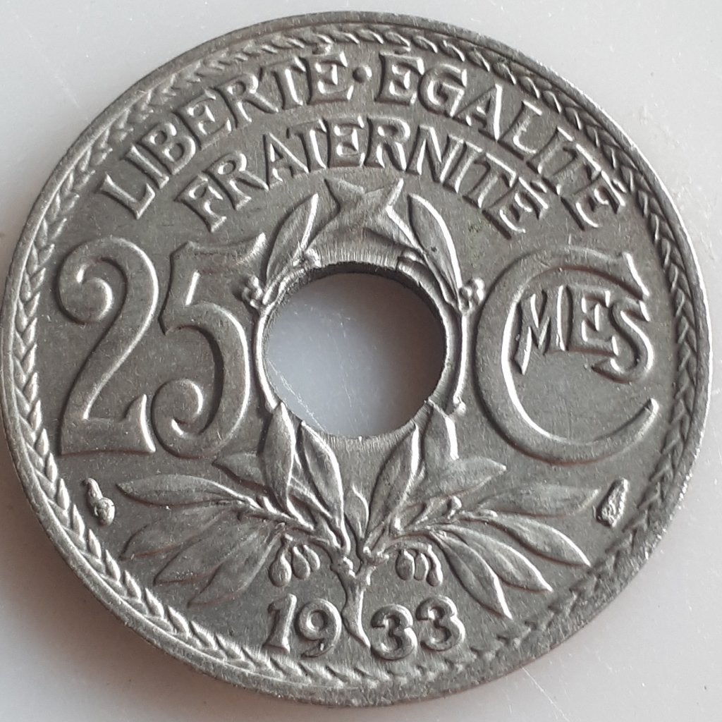 FRANCE : 25 CENTIMES 1933 KM 867a SUP/UNC, Enlèvement ou Envoi, Belgique, Monnaie en vrac