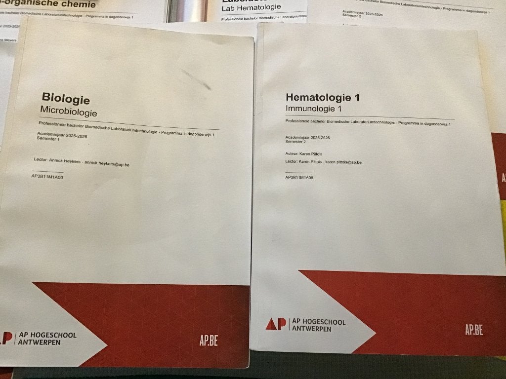 Cursussen biomedische laboratoriumtechnologie AP Hogeschool, Boeken, Ophalen, Gelezen, Hogeschool, AP Hogeschool