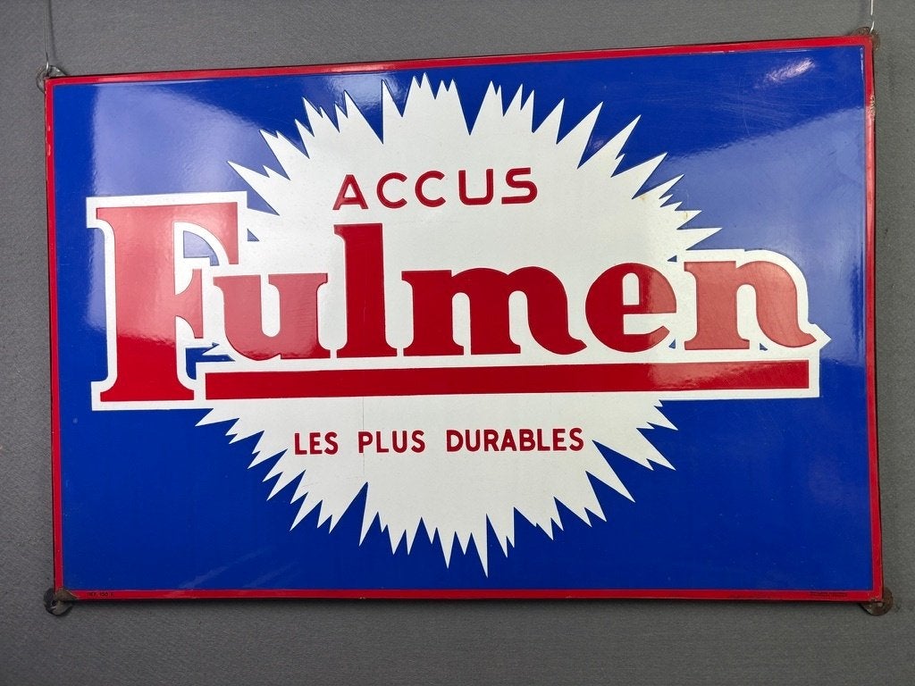 Fulmen emaille reclamebord 96 x 63 cm, Ophalen of Verzenden, Zo goed als nieuw, Reclamebord