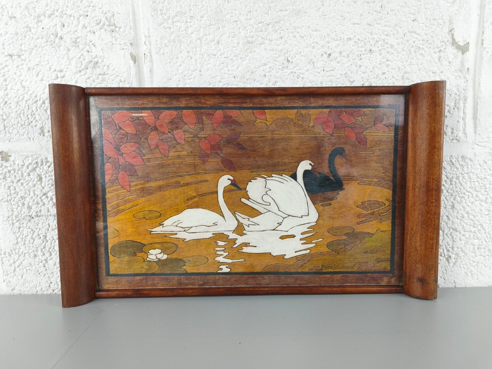Houten art deco dienblad, Huis en Inrichting, Woonaccessoires | Dienbladen, Ophalen, ., ., Dienblad