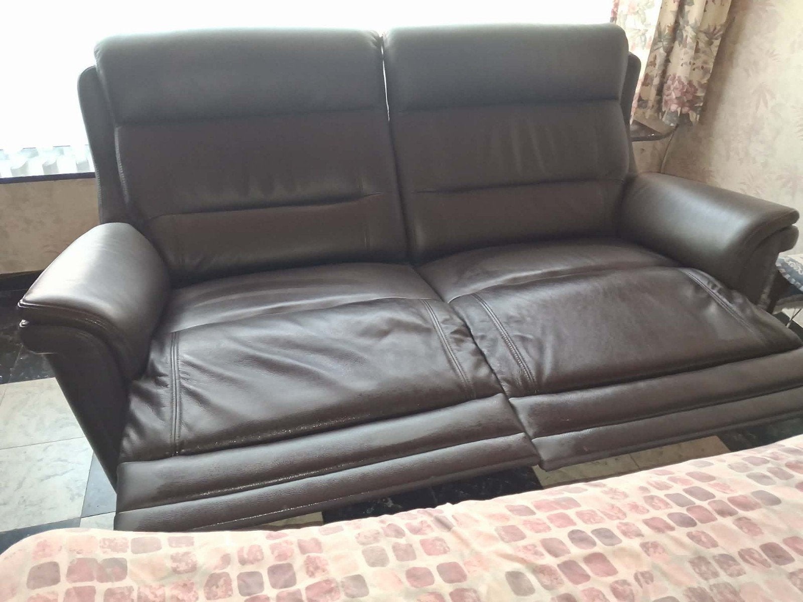 Fauteuil inclinable électrique 2,5 places en cuir - Seats De, Enlèvement, Comme neuf, Deux personnes, Cuir