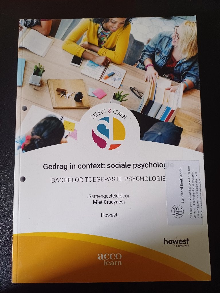 Gedrag in context: sociale psychologie, Miet Craeynest, Boeken, Ophalen of Verzenden, Zo goed als nieuw, Hogeschool