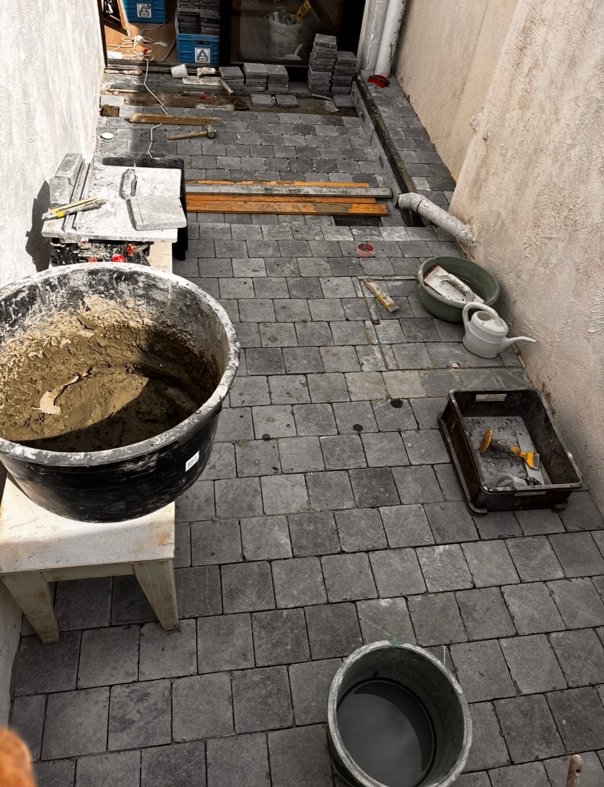 Overschotje Hanoi Bluestone tegels, Ophalen, Zo goed als nieuw, Terrastegels, Natuursteen