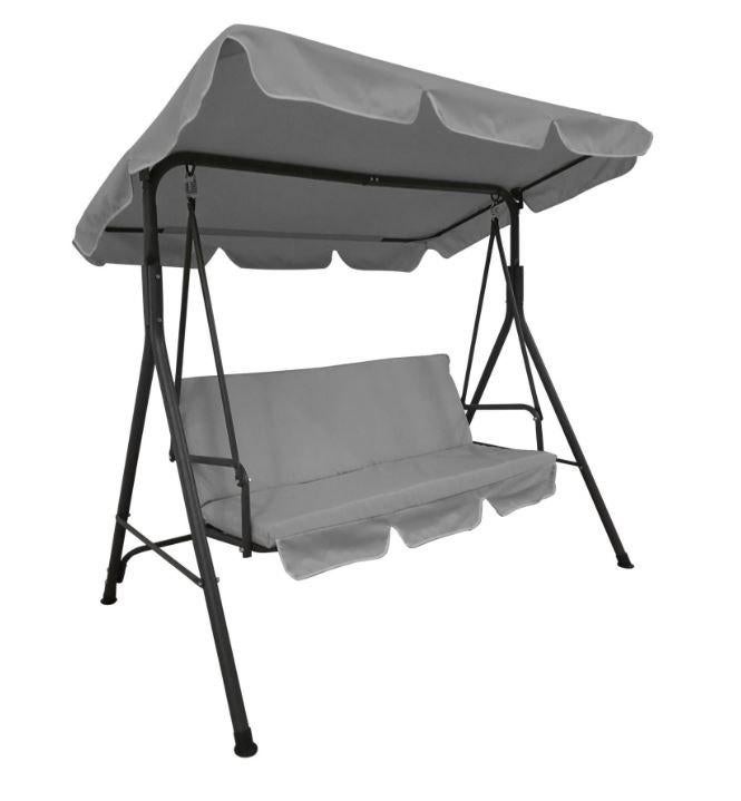 Grijze metalen tuinschommel - 2 zitplaatsen, Tuin en Terras, Overige materialen, Zo goed als nieuw, Tuinset, Ophalen