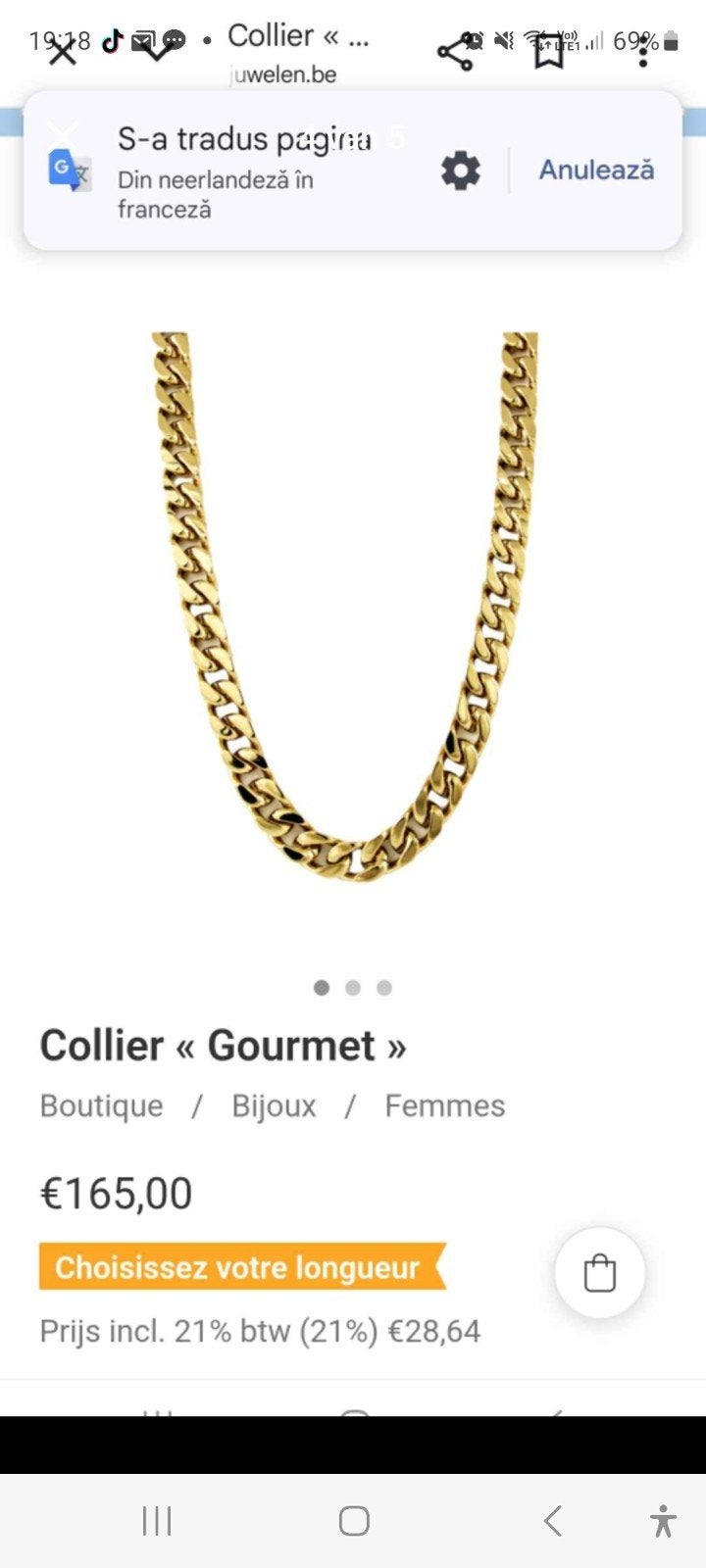 Gourmet nieuwe 18 carat., Bijoux, Sacs & Beauté, Colliers, Enlèvement