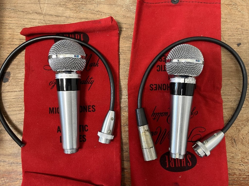 Vintage microfoonmicrofoons Shure 565 Unisphere 1 paar, Muziek en Instrumenten, Ophalen of Verzenden, Gebruikt, Studiomicrofoon