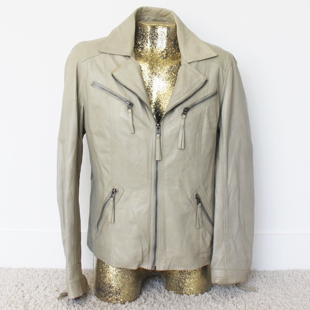 Très belle veste Fiore en cuir souple (taille 44) €85, -, Taille 42/44 (L), Fiore, Beige, Comme neuf