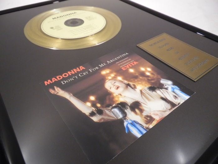 Madonna - Don't cry for me Argentina - 7" golden record, CD & DVD, 7 inch, Comme neuf, Enlèvement, EP