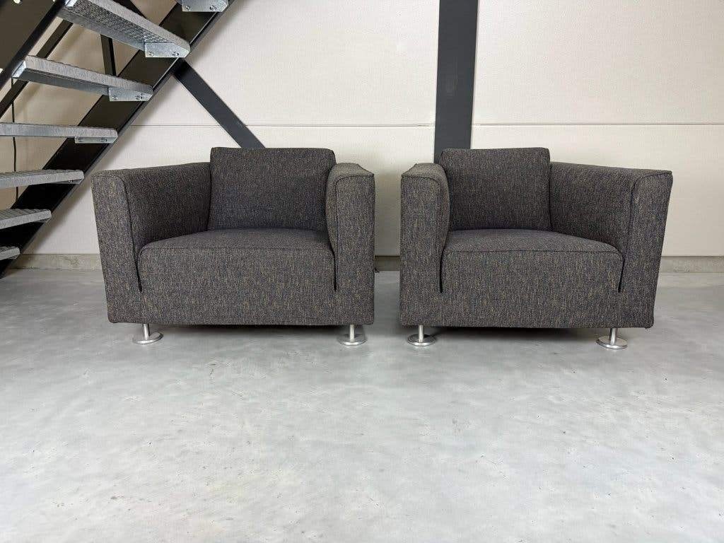Design on Stock Blizz fauteuils - antracietgrijze stof, Ophalen, 75 tot 100 cm, 100 tot 125 cm, Pode Harvink Leolux Montis Label