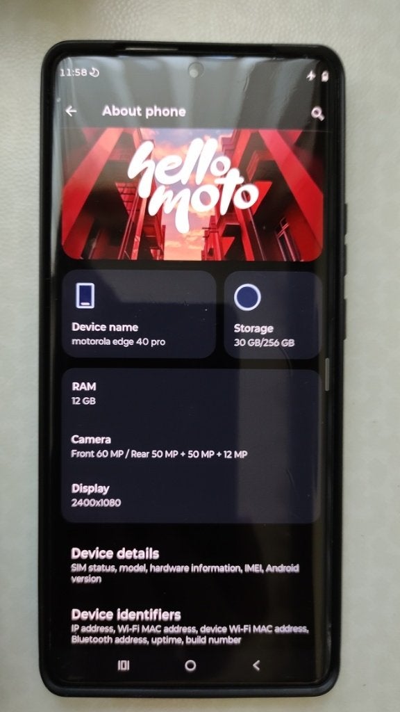 Motorola Edge 40 Pro zwart, Ophalen, Zwart, Touchscreen, Klassiek of Candybar