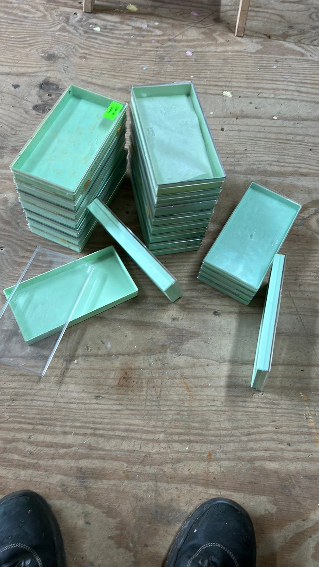 Groene pvc doosjes met deksel, Huis en Inrichting, Keuken | Tupperware, Ophalen, Gebruikt
