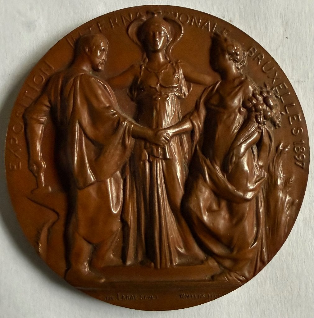 Medaille Internationale Tentoonstelling Brussel 1897, Verzenden, Brons