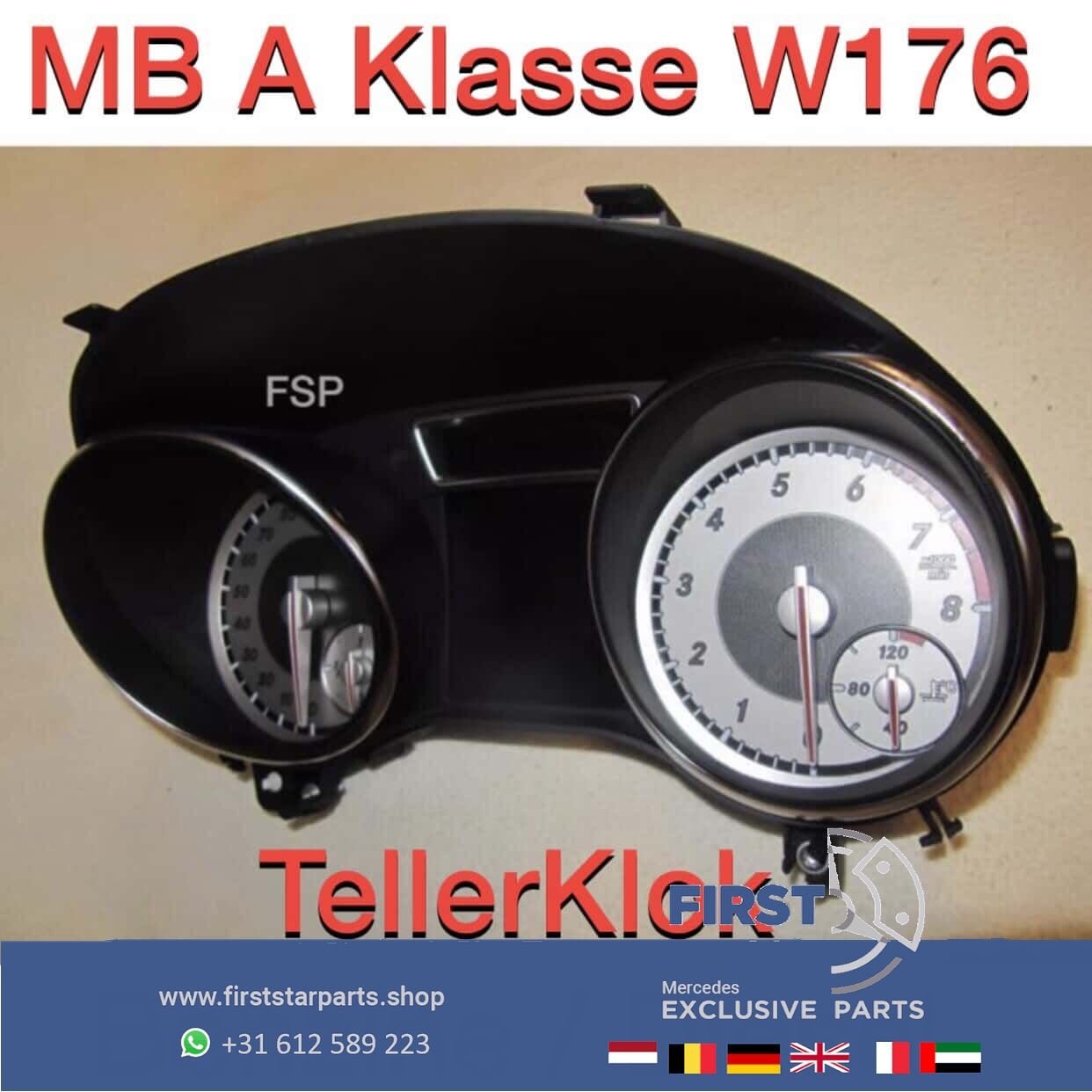 W176 AMG LINE Tellerklok Mercedes A Klasse INSTRUMENTENPANEE, Utilisé, -, -, Enlèvement ou Envoi