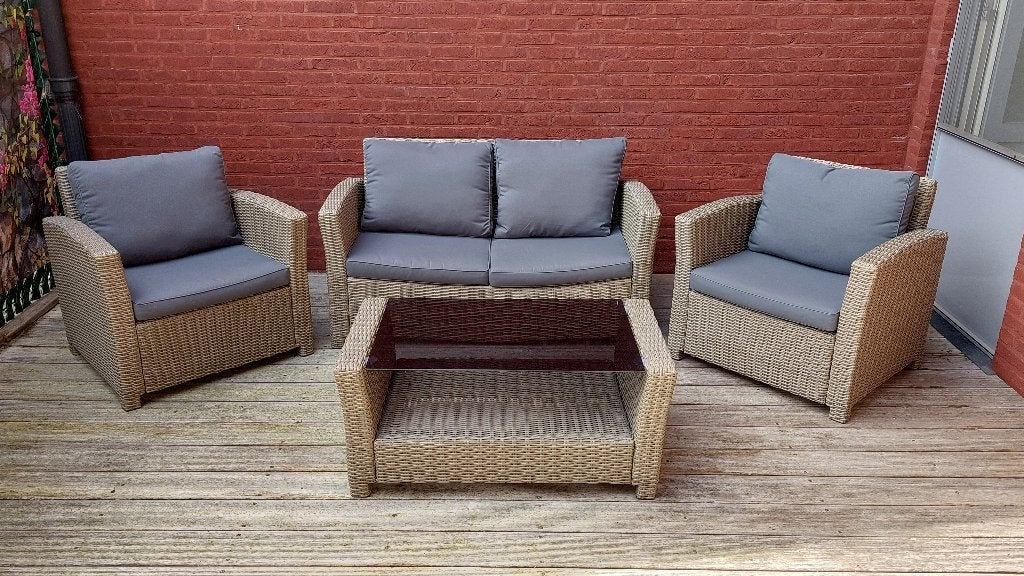 Mooie en volledig NIEUWE  loungeset te koop, Ophalen, 4 zitplaatsen, Bank, Nieuw