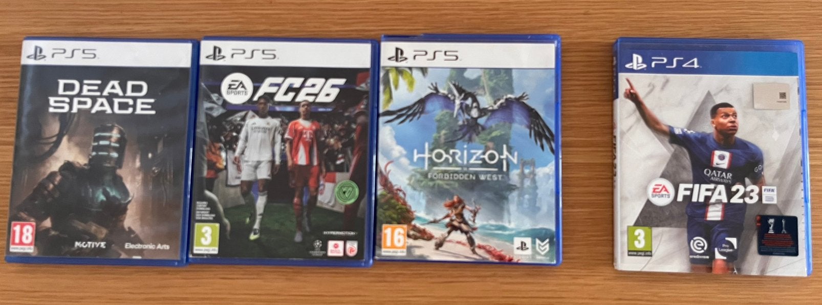 Jeux ps5 dead space, Horizon, Fc 26 et 1 jeu ps4 FC23., Enlèvement