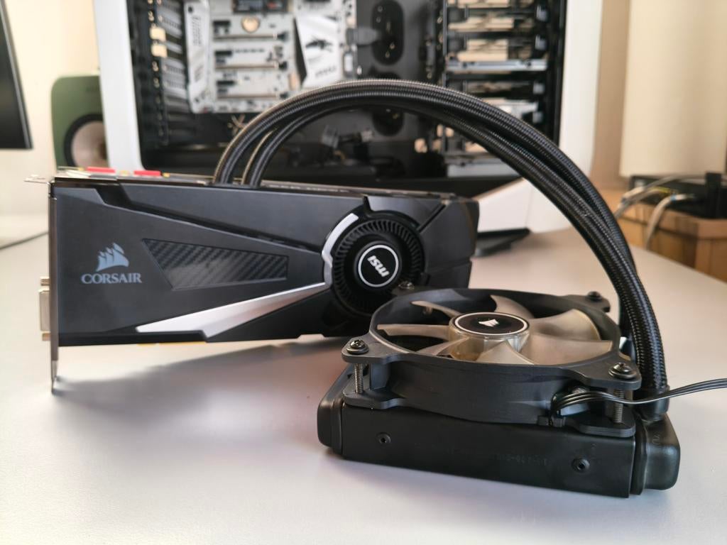 MSI GeForce GTX 1080 SEA HAWK X 8GB GDDR5X Corsair Hydro AIO, Computers en Software, Videokaarten, Ophalen, PCI-Express 4, HDMI