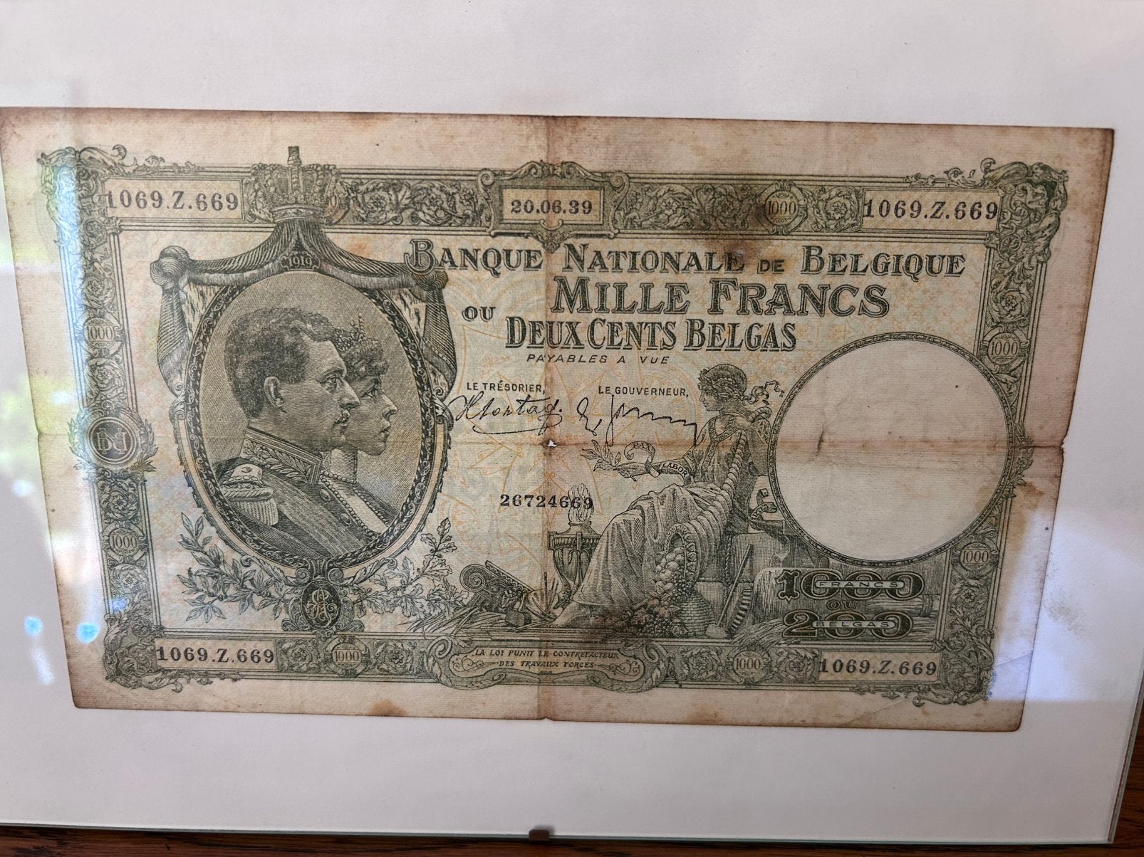 1000 Belgische Frank, Ophalen of Verzenden