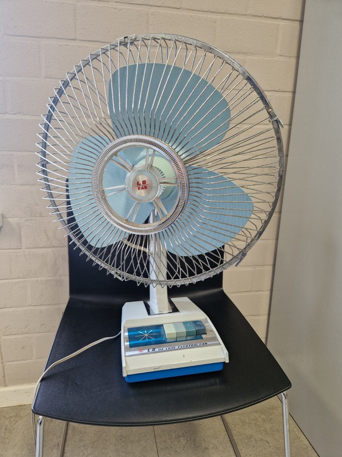 Prachtige Vintage L.B. De Luxe, Electroménager, Enlèvement, Ventilateur de table