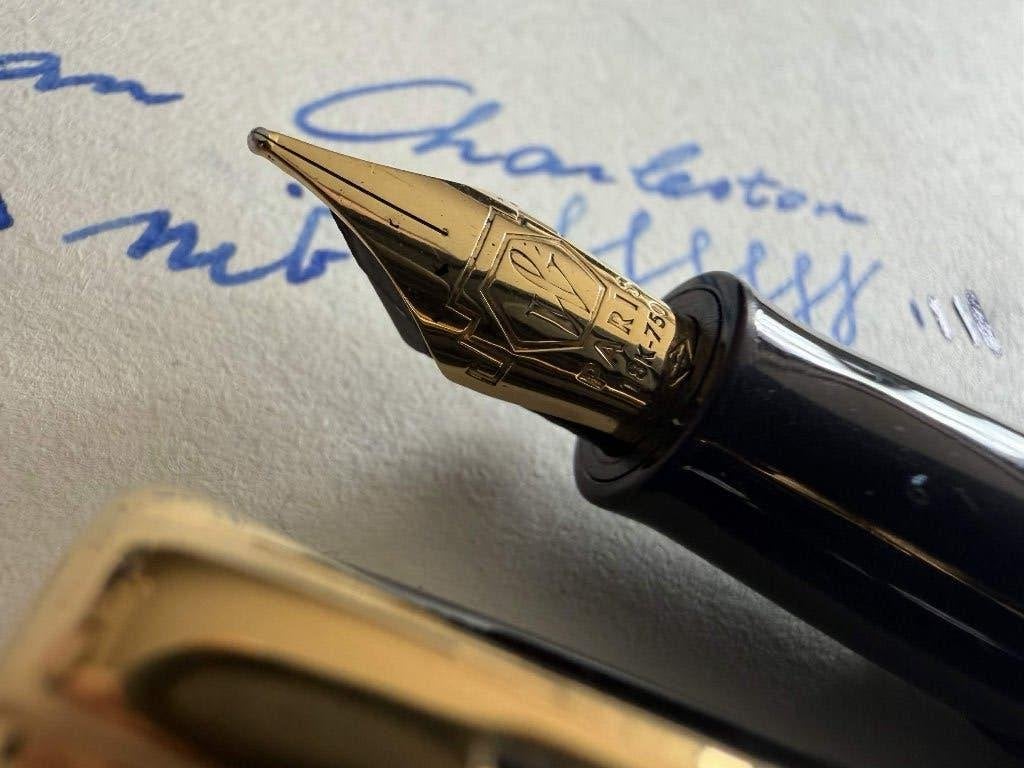 Zwarte Waterman Charleston <M>, Collections, Enlèvement ou Envoi, Utilisé, Stylo, Waterman