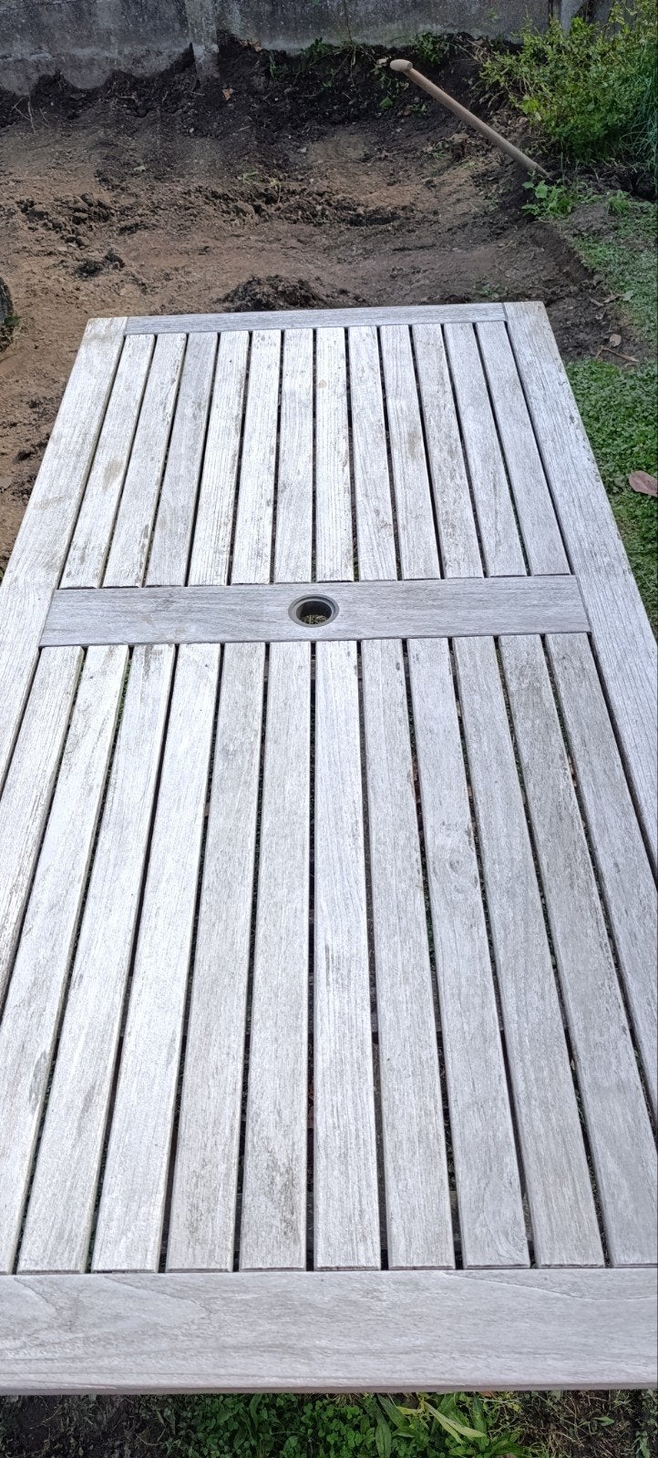 table teck  avec 6 chaises, Jardin & Terrasse, Enlèvement