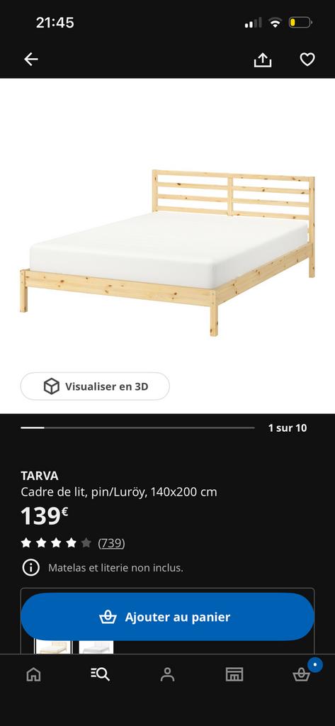 Cadre de lit IKEA, Enlèvement, Comme neuf, Bois