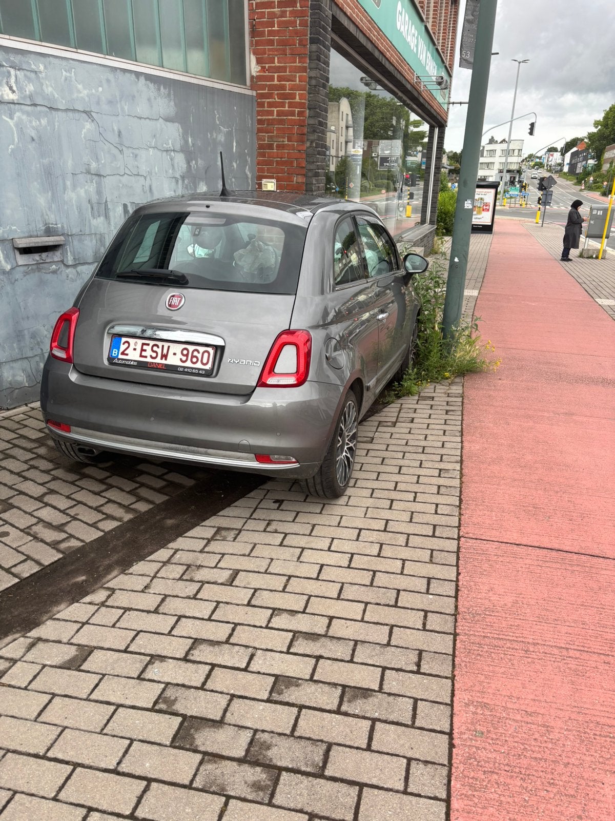 Fiat 500 sport hybride, van 2021-60000km. Schadegeval!, Voorwielaandrijving, 4 cilinders, USB, Leder en Stof