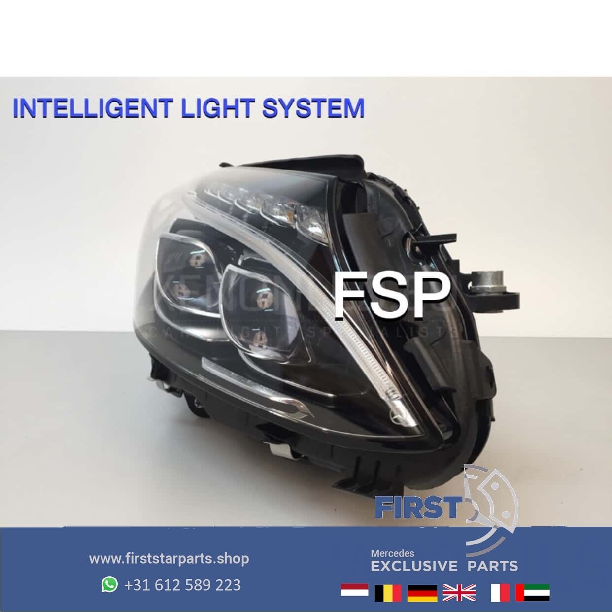 W205 ILS LED Koplamp RECHTS Mercedes C Klasse 2014-2019 ORIG, Auto-onderdelen, Gebruikt, -, Ophalen of Verzenden, -