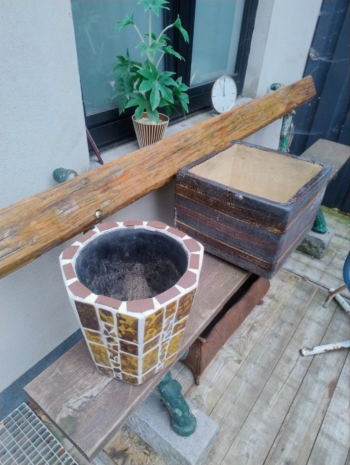 beton bloem pot,50€ t stuk., Ophalen
