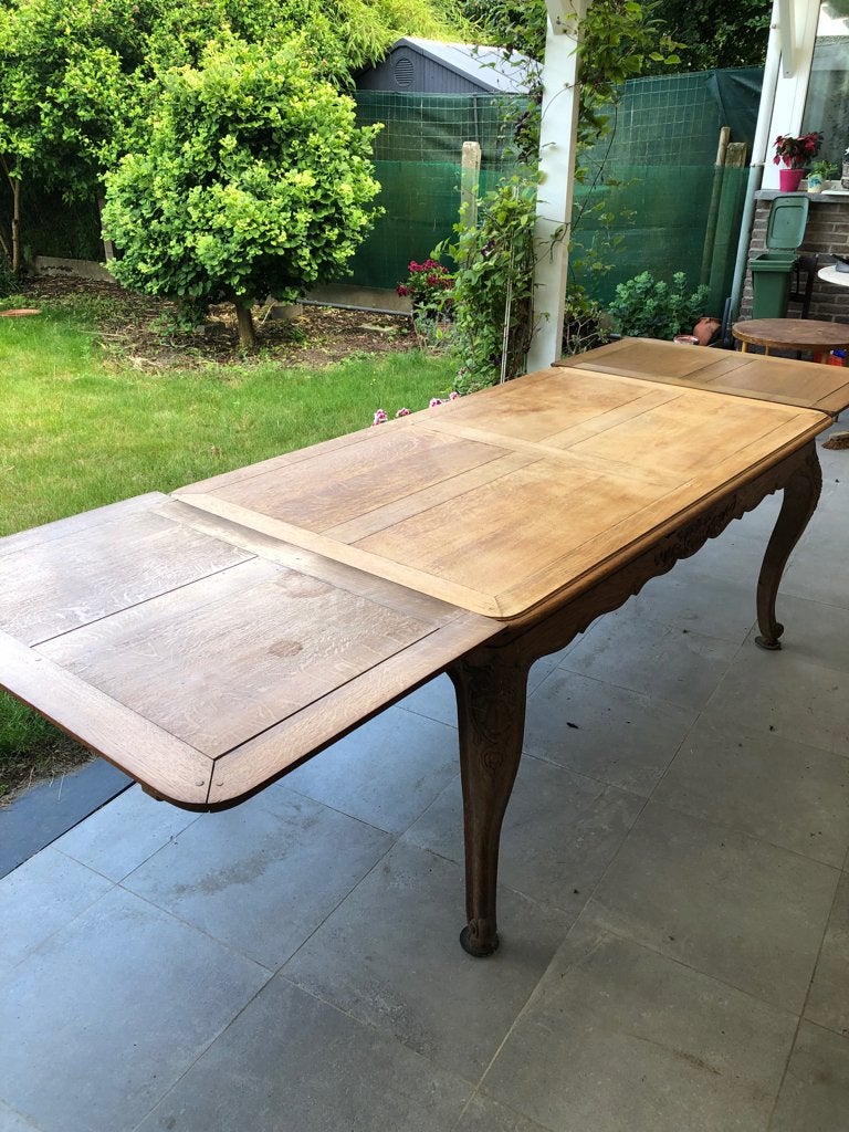 Ambachtelijke rustieke eiken eettafel, Ophalen, Gebruikt, Eikenhout, Vlaamse stijl