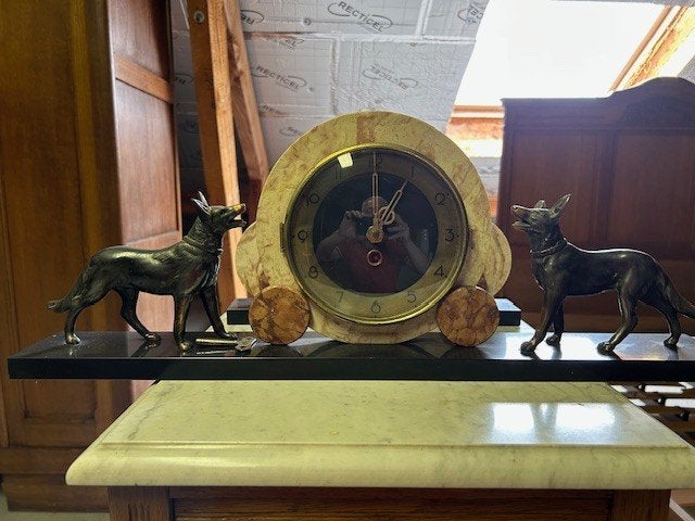 Horloge de cheminée Art Déco années 1925 à 1935, Analogique, Enlèvement, Utilisé, Autres types