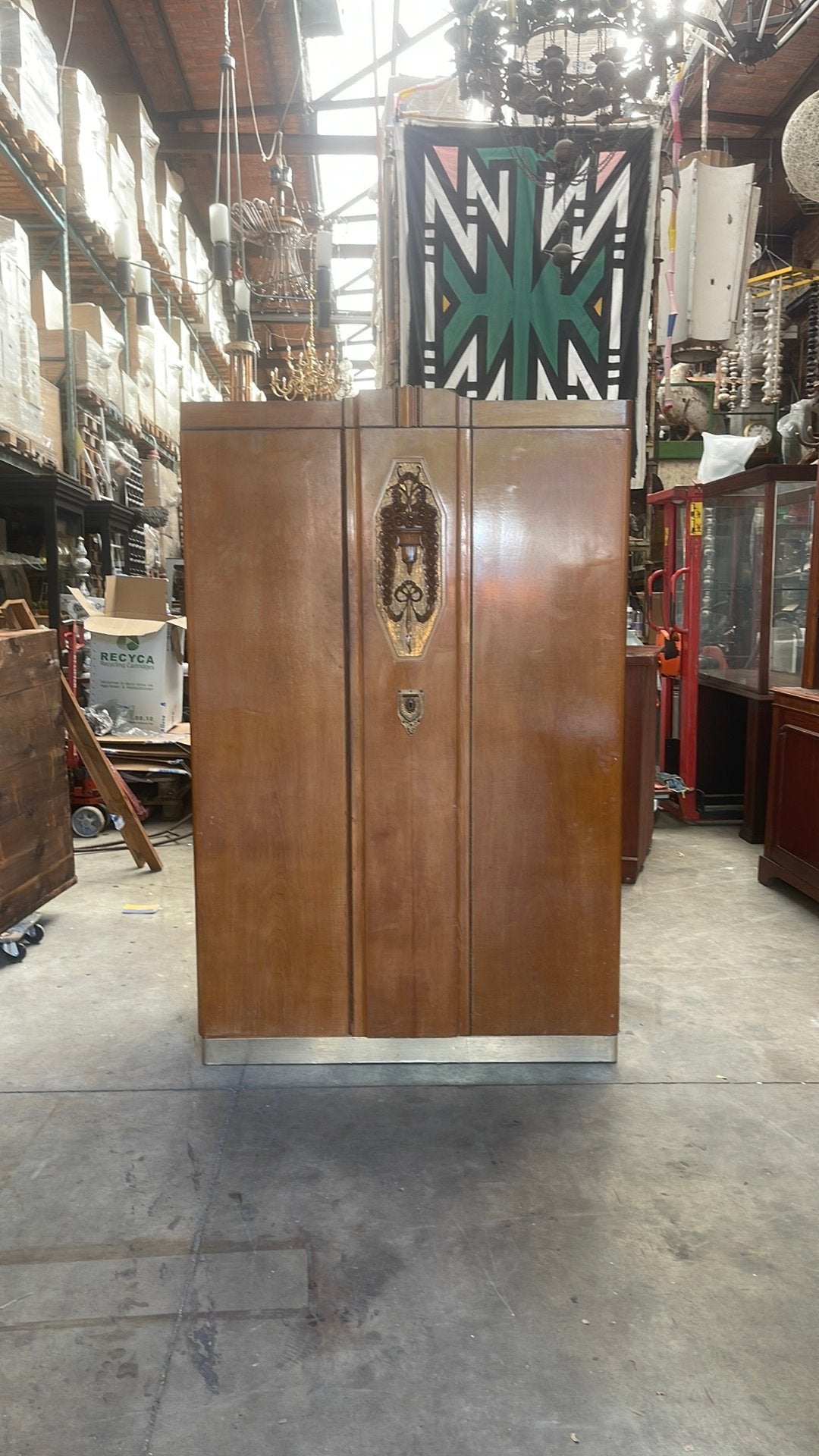 Kledingkast in elzenhout, art deco nouveau, Ophalen