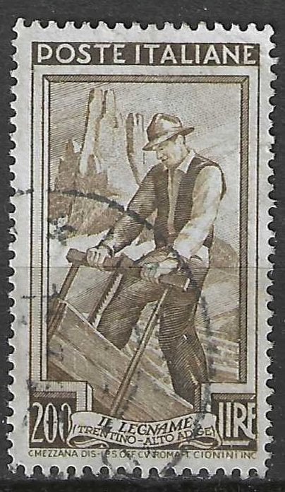 Italie 1950 - Yvert 590 - L'Italie au travail. (1ER), Envoi, Affranchi
