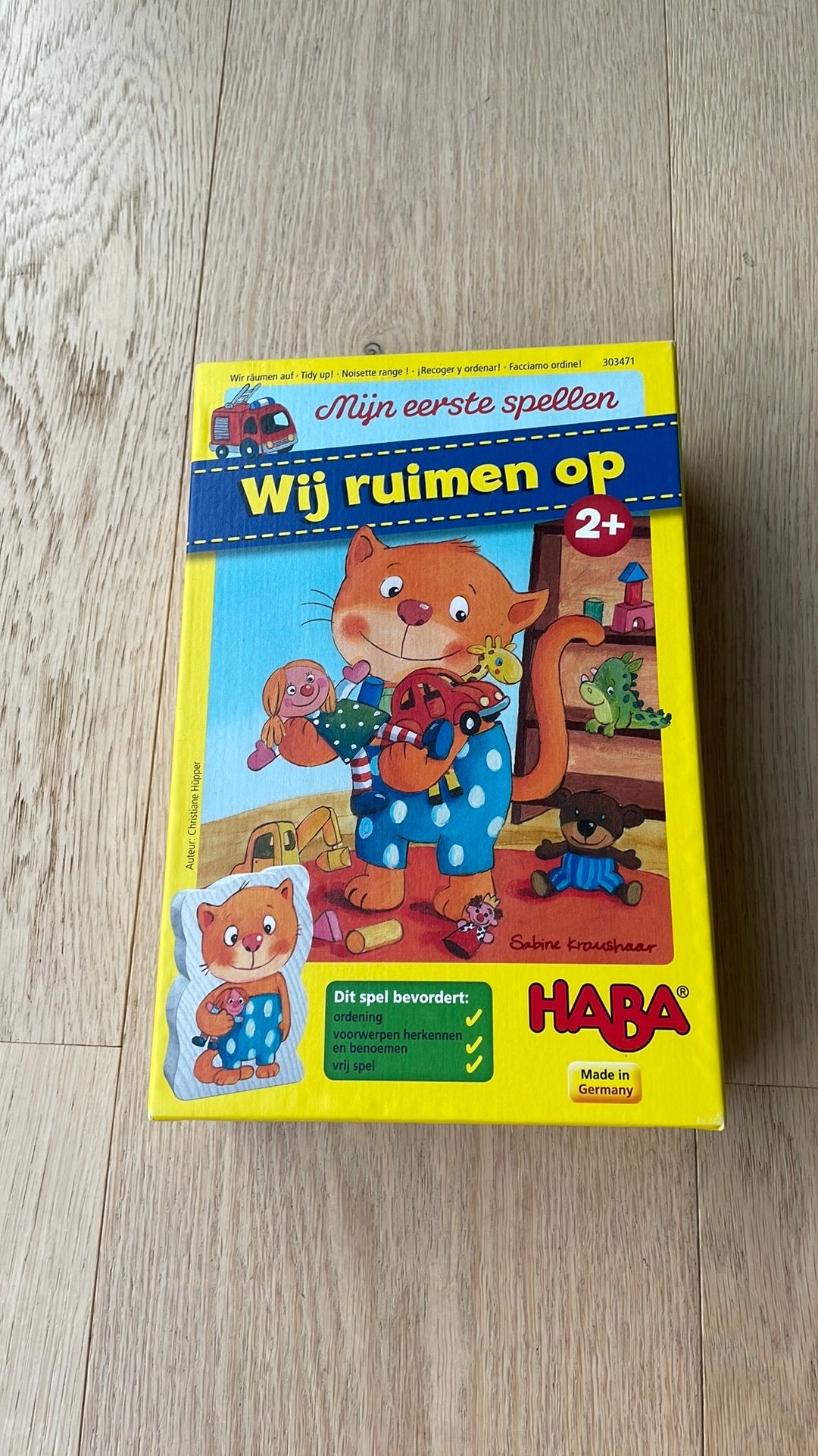 Gezelschapsspel Haba, wij ruimen op, Ophalen, Zo goed als nieuw