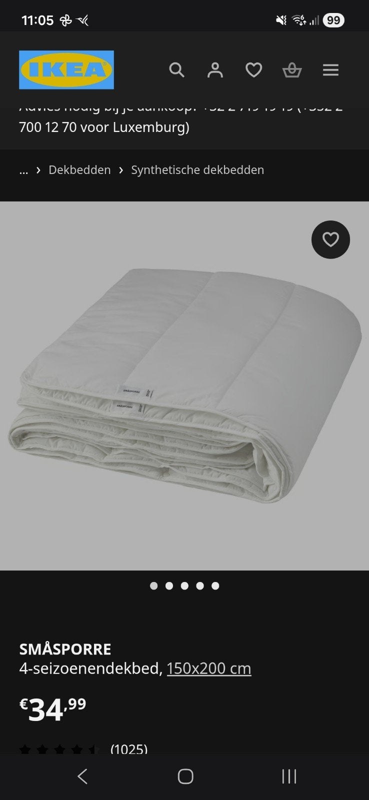 Dekbed 4 seizoenen nieuwstaat, Ophalen, Twijfelaar, IKEA