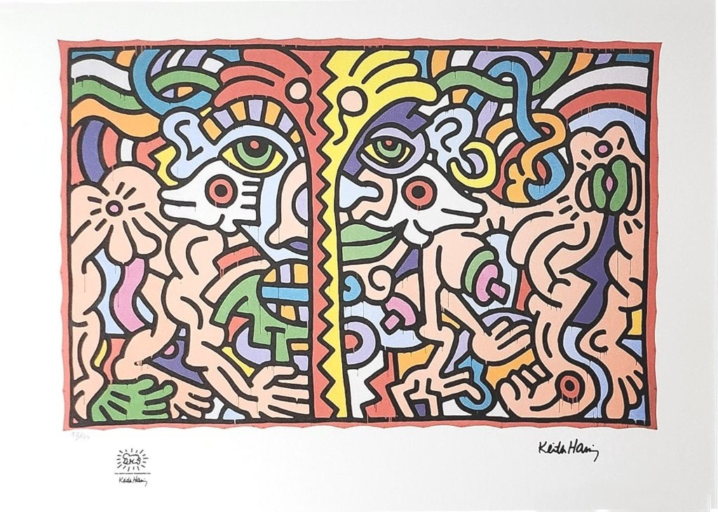 Keith Haring (Après) - Masque, Avec certificat d'authenticité, Enlèvement ou Envoi, Lithographie