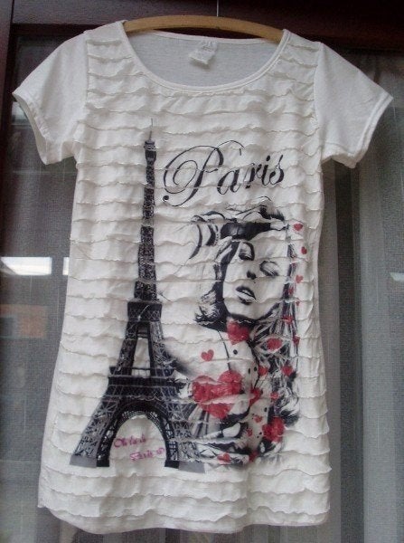 T-shirt van Parijs maat 38 (T2), Kleding | Dames, T-shirts, Ophalen of Verzenden, Maat 38/40 (M), Wit, Korte mouw