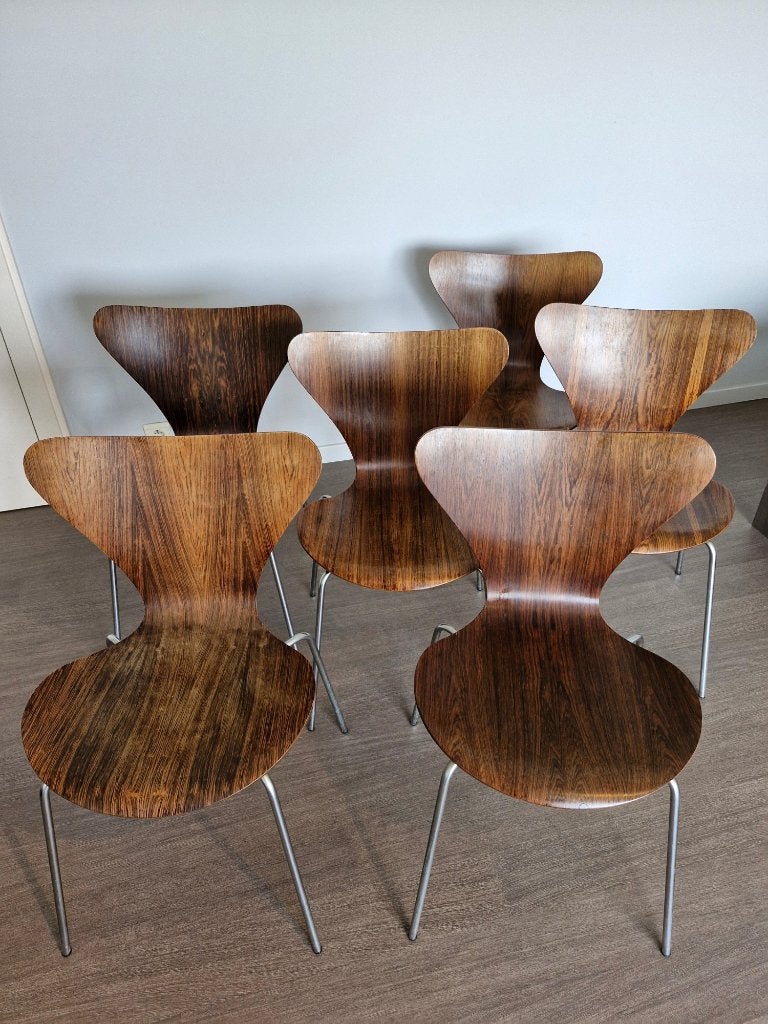 Arne Jacobsen for Fritz Hansen - 1970 - Serie 7 stoel chroom, Maison & Meubles, Chaises, Autres couleurs, Vintage, Enlèvement