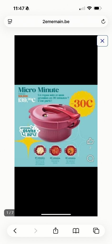 Micro-Minute Tupperware bordeaux, Compatible micro-ondes, Enlèvement ou Envoi, Autres types, Neuf