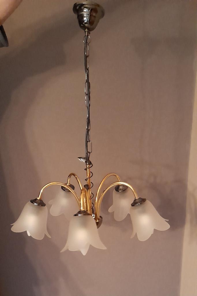 landelijke lusters, Huis en Inrichting, Lampen | Kroonluchters, Ophalen, Gebruikt, Glas, Landelijke stijl