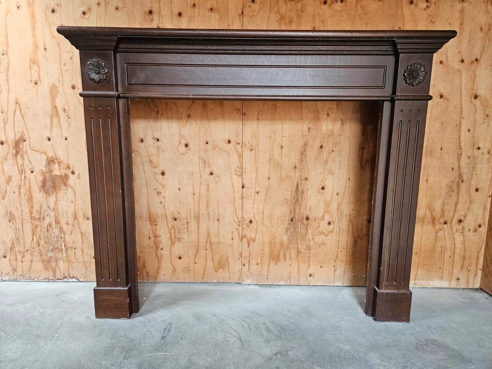 Houten haardschouw bruin., Ophalen
