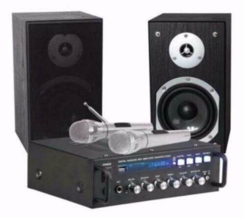 Karaoke versterker met USB SD Bluetooth 7026-B, Ophalen of Verzenden, Nieuw, Complete set