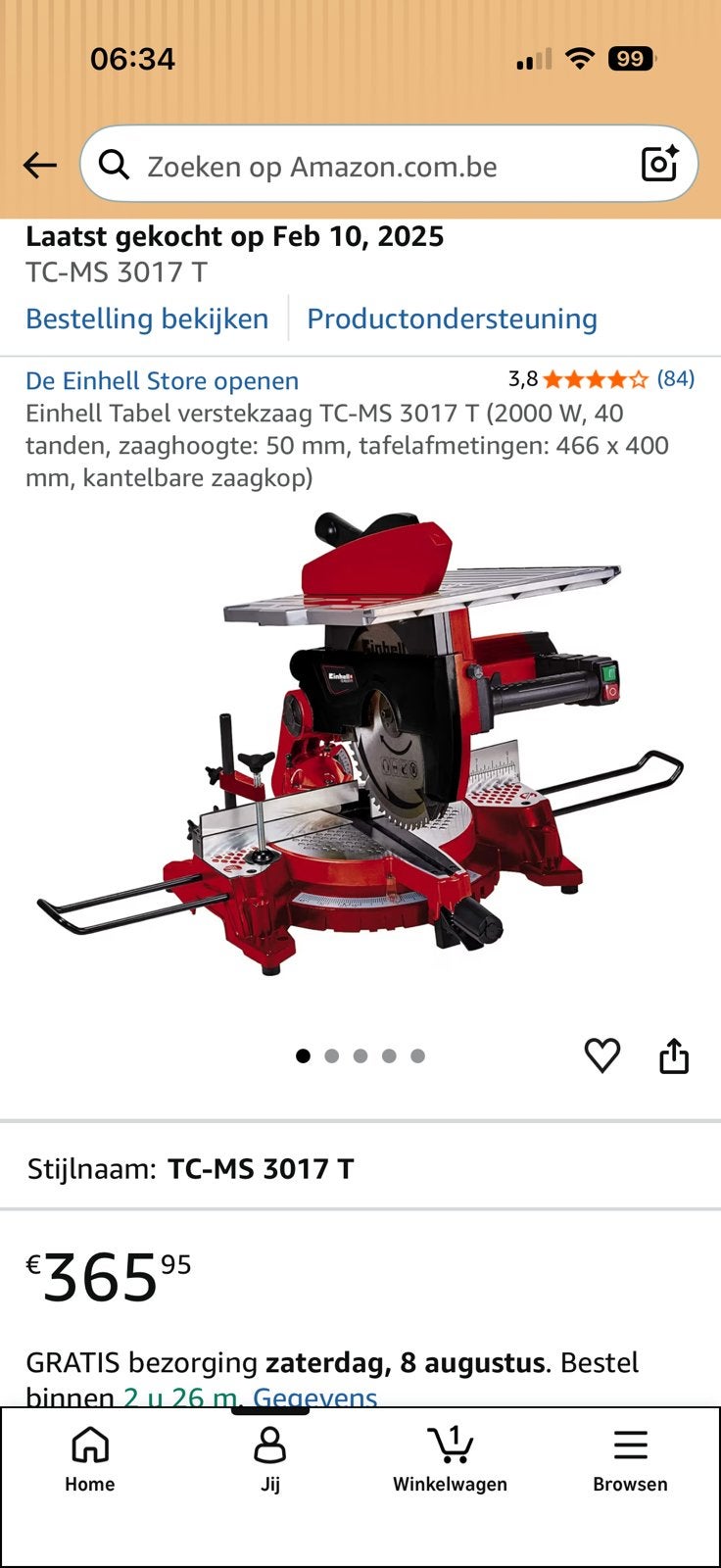Einhell zaagmachine + onderstel, Ophalen, Zo goed als nieuw
