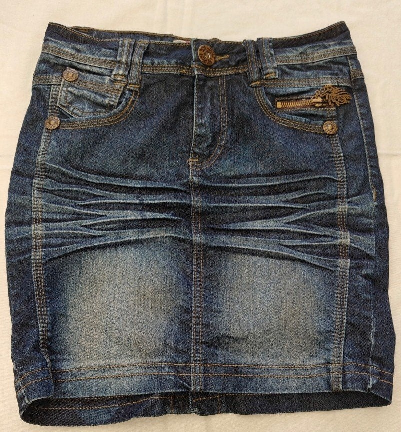 Jupe en jean Jennyfer femme – taille 34 – denim bleu, Enlèvement ou Envoi, Bleu